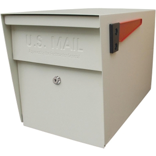 Packagemaster Series 7107 Mailbox, Steel, Powder-Coated, 11-1/4 in W, 21 in D, 13-3/4 in H, White