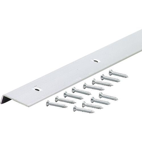 M-D 70391 Edge Moulding with Screw, 96 in L, 1-3/16 in W, Aluminum, Silver, Anodized