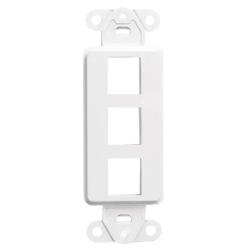 41642-00W Wallplate Insert, 2-39/64 in L, 1.29 in W, 2 -Gang, Plastic, White