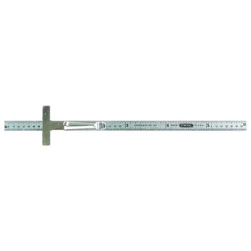 Precision Measuring Ruler, SAE Graduation, Stainless Steel, Black, 1/4 in W