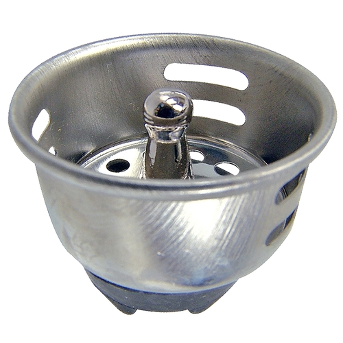 Strainer Basket, 2-13/16 in Dia, Stainless Steel, Stainless Steel, For: 2-13/16 x 1-3/4 in Sinks