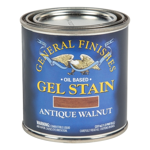 GENERAL FINISHES AH Stain, Antique Walnut, Gel, Liquid, 1/2 pt, Can