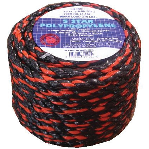 Truck Rope, 1/2 in Dia, 100 ft L, 270 lb Working Load, Polypropylene
