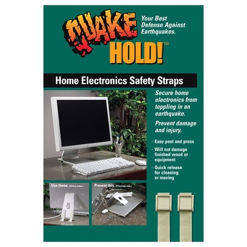 QuakeHOLD! 4172 Adjustable Electronic Safety Strap, Nylon, Gray