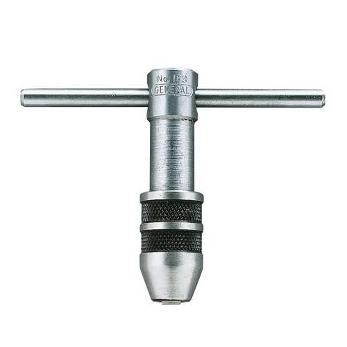 Tap Wrench, 2-1/4 in L, Steel, T-Shaped Handle