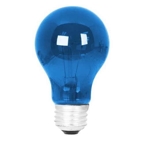 Incandescent Lamp, 25 W, A19 Lamp, Medium E26 Lamp Base, Blue Light, 2000 hr Average Life