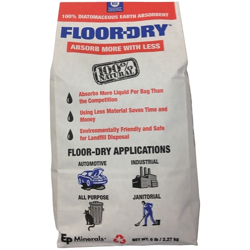 Floor-Dry 9805/8804 9805 All-Purpose Granular Absorbent, 5 lb Bag, Solid, Odorless