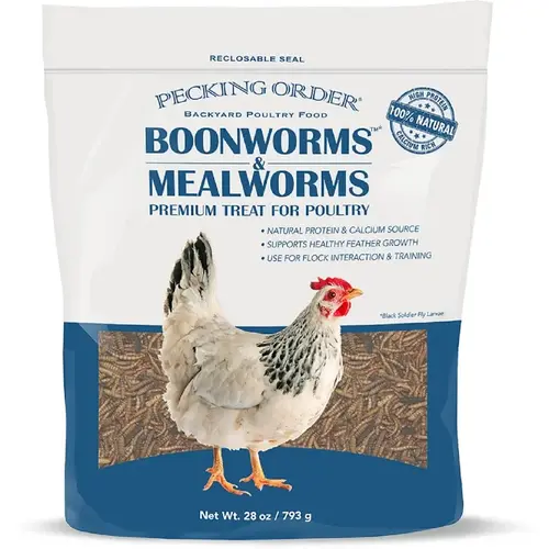 Pecking Order 9355 Boonworms and Mealworms Premium Poultry Treat, 28 oz