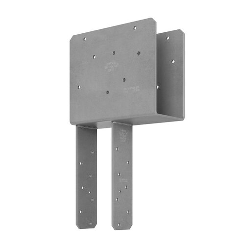 ECCQ Column Cap, 3-5/8 in Post/Joist, Steel Gray