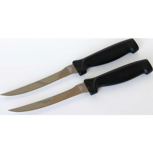 Chef Craft 20885 Vegetable Knife Set, Stainless Steel Blade, Plastic Handle, Black Handle - pack of 2