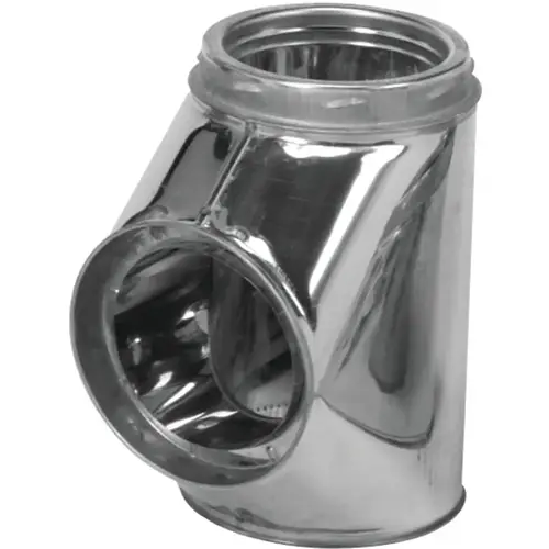 Insulated Chimney Tee with Cap, 6-7/8 in Connection, Stainless Steel