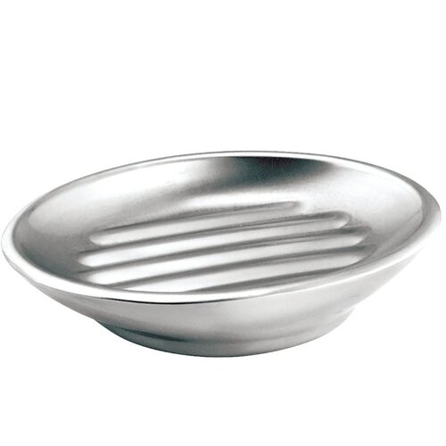 iDesign 21160 Soap Dish 4-1/2 " x 4 " x 1 " Brushed Stainless Steel Brushed
