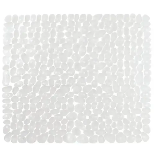 iDesign 80210 Shower Mat, 22 in L, 22 in W, Square, Pebblz Pattern, Plastic/Vinyl Rug, Clear