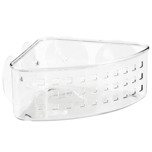 Corner Basket, 6 lb Capacity, 10.2 in OAW, 4.3 in OAD, 5.2 in OAH, Plastic, Clear