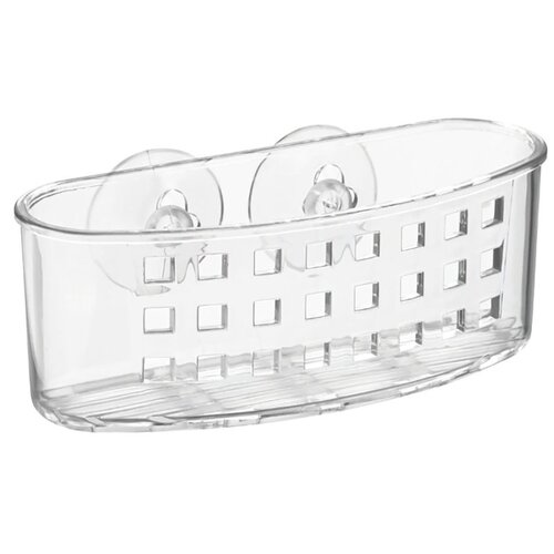 Sponge and Scrubber Holder, 2-1/2 in L, 6-1/2 in W, 2-1/2 in H, Plastic, Clear