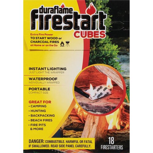 DURAFLAME COWBOY INC 00845 FIRESTART 1845 Fire Starter Cube - pack of 18