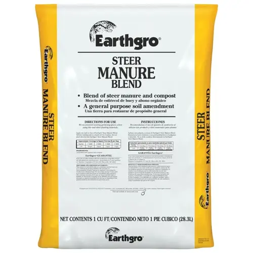 Steer Manure Blend, Solid, 1 cu-ft, Bag