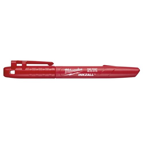 Marker, Red, 7.13 in L, Plastic Barrel, Red Barrel