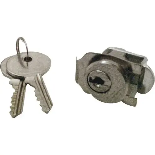 Mailbox Lock, Tumbler Lock, Keyed Key, Steel, Nickel