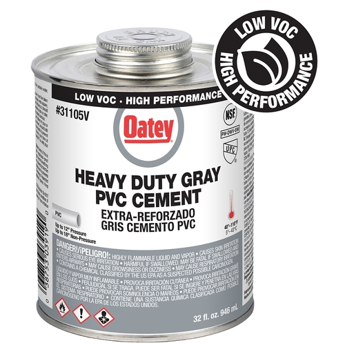 Heavy-Duty Medium Set Cement, 32 oz Can, Liquid, Gray