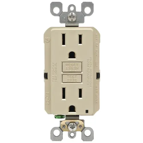 GFCI Outlet SmartlockPro 15 amps 125 V Duplex Ivory 5-15R Ivory