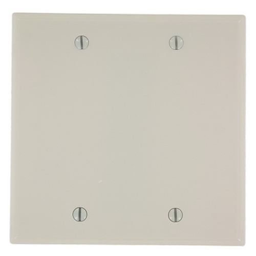 Wallplate, 4-1/2 in L, 4.56 in W, 0.22 in Thick, 2 -Gang, Thermoset, Light Almond, Smooth