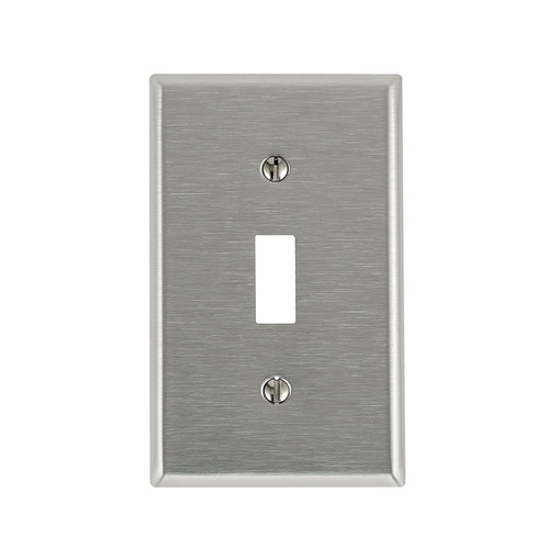 Wall Plate Silver 1 gang Stainless Steel Toggle Silver