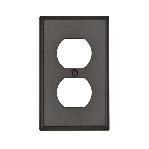 Wall Plate Brown 1 gang Thermoset Plastic Duplex Outlet Brown