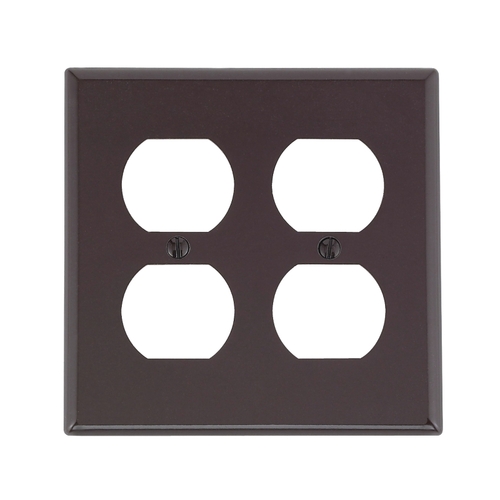 Wall Plate Brown 2 gang Plastic Duplex Outlet Brown