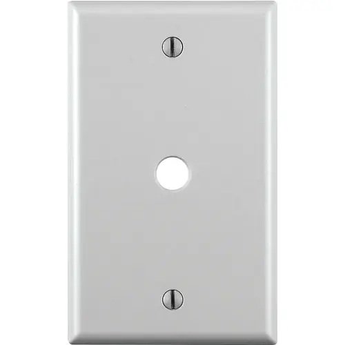 1-Gang Plastic White Telephone/Cable Wall Plate with 0.312 In. Hole