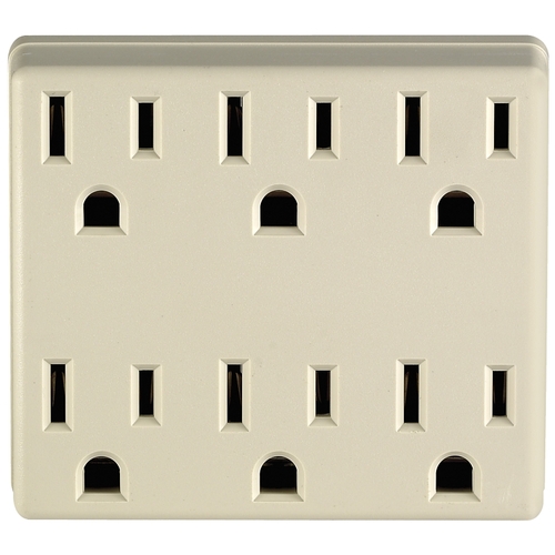 15 Amp 125-Volt 3-Wire Horizontal Grounded Adapter Ivory
