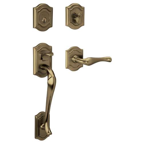 Bethpage Sectional Tubular Left Hand Full Dummy Handleset Antique Brass Finish