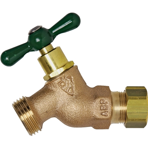 Arrowhead Brass 254CCLF Hose Bibb 1/2" Copper Compression X 3/4" MHT Brass Bronze-Alloy