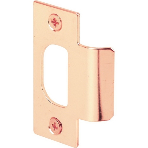 E2284 Door Strike Plate, 2-3/4 in L, 1-1/8 in W, Brass, Polished