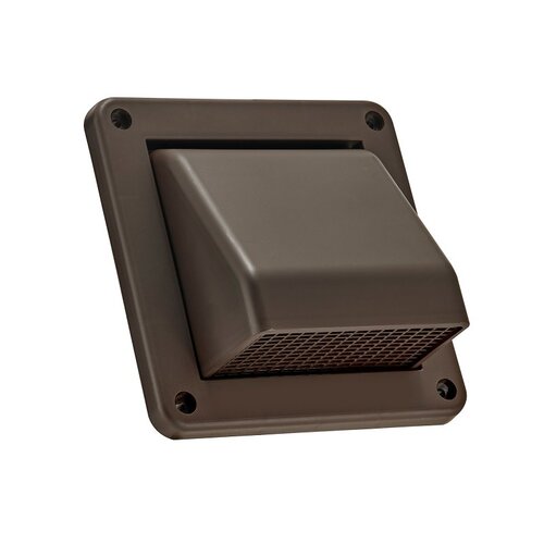 Dryer Air Intake Vent, Louver, Brown Plastic, 4-In.