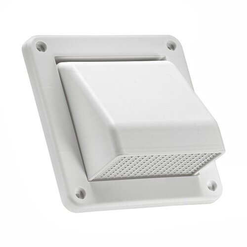 Dryer Air Intake Vent, Louvered, White Plastic, 4-In.