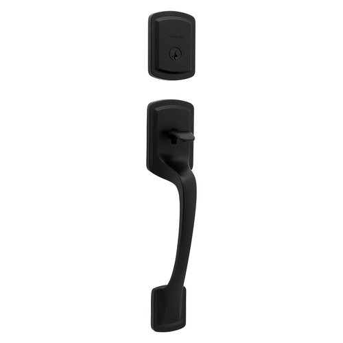Kwikset 98180026 Entry Handleset Prague Matte Black 13/4" Matte Black