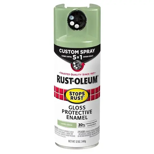 5-In-1 Enamel Paint, Gloss, Laurel Green, 12 oz, Aerosol Can