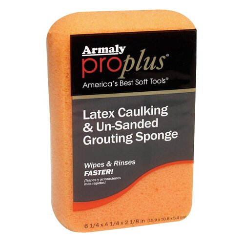 Armaly 00602-XCP6 Tiling Sponge ProPlus Heavy Duty For Latex Caulking & Un-Sanded Grouting Orange - pack of 6