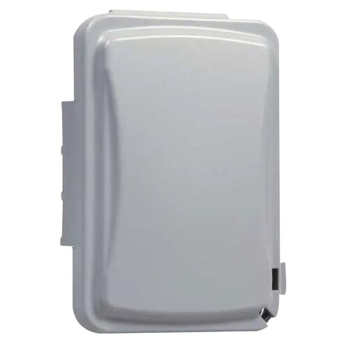 Receptacle Box Cover Rectangle Plastic 1 gang For Protection from Weather Gray