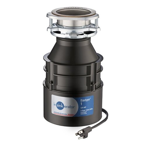 1/3 HP Continuous Feed Garbage Disposal with Power Cord