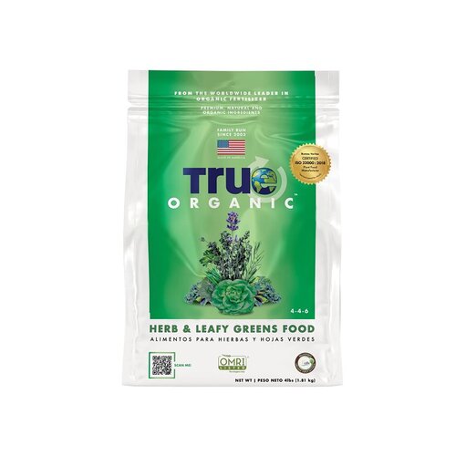 TRUE ORGANIC PRODUCTS, INC R0010 Herb and Leafy Greens Food, 4 lb Bag, Granular, 4-4-6 N-P-K Ratio