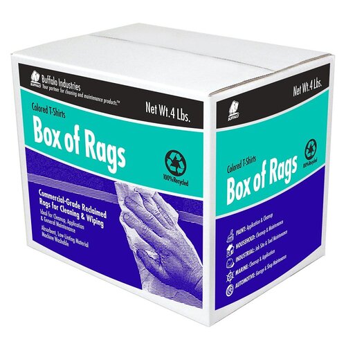 BUFFALO 10080 Wiping Rags Knit 4 lb Assorted