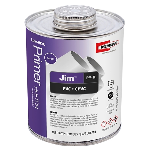 Primer and Cement Jim Purple For CPVC/PVC 32 oz Purple