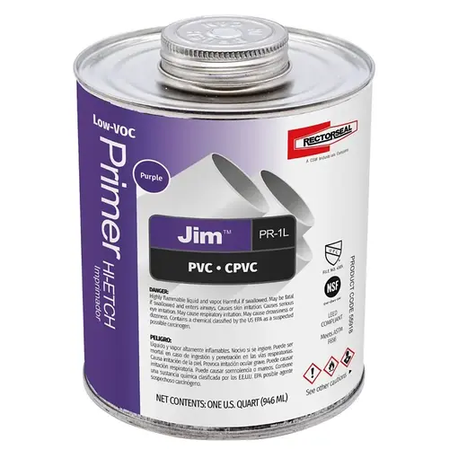 RectorSeal 55918 Primer and Cement Jim Purple For CPVC/PVC 32 oz Purple