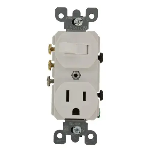 Combination Switch/Outlet 15 amps 120 V Duplex White 5-15R White