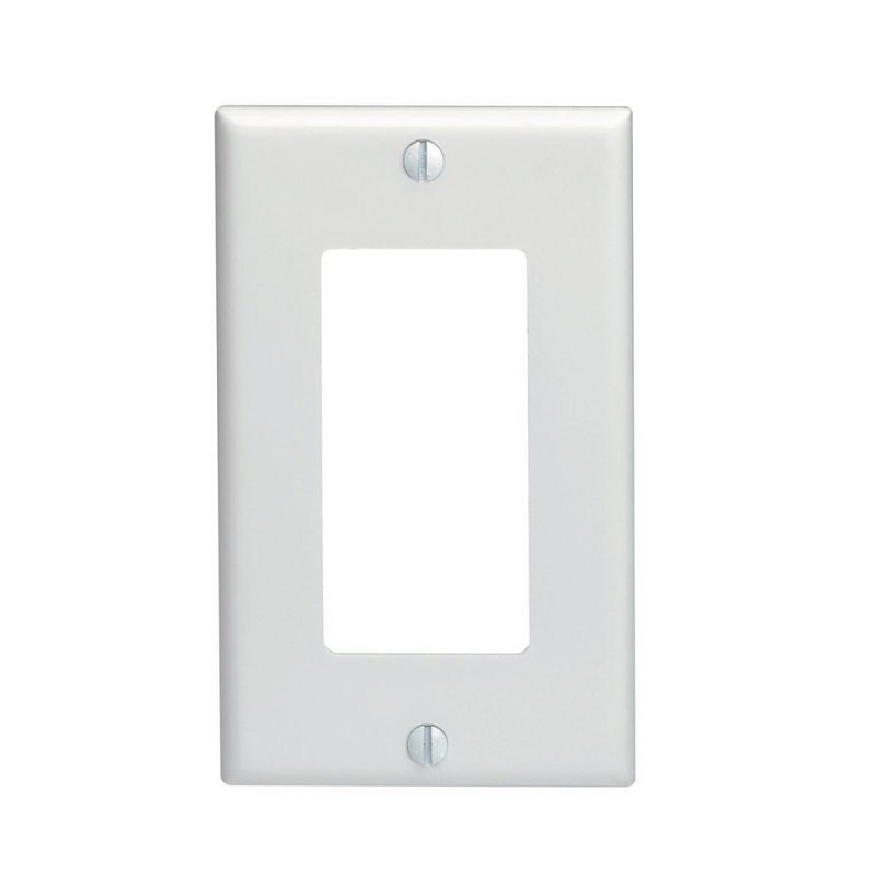 Leviton R52-80401-00W 80401-W Wallplate, 4-1/2 in L, 2-3/4 in W, 1-Gang, Thermoset Plastic, White, Smooth