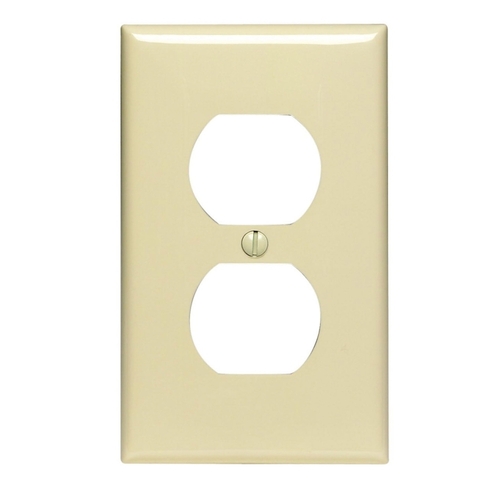 80703-I Receptacle Wallplate, 4-1/2 in L, 2-3/4 in W, Standard, 1 -Gang, Nylon, Ivory, Surface Mounting