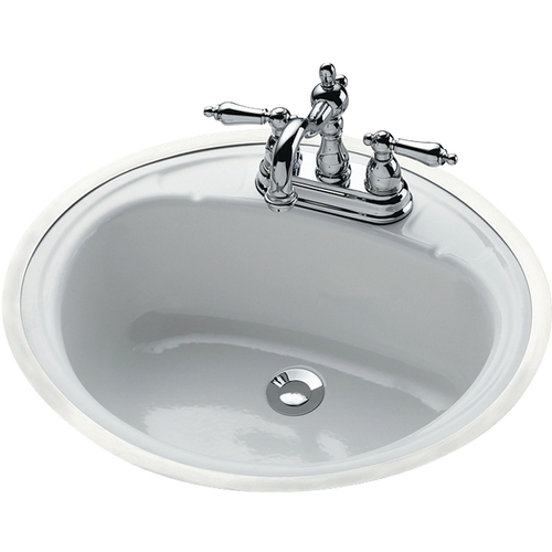Bootz Industries 021-2440-00 Daffodil Oval Flat-Rim Drop-In Bathroom Sink in White