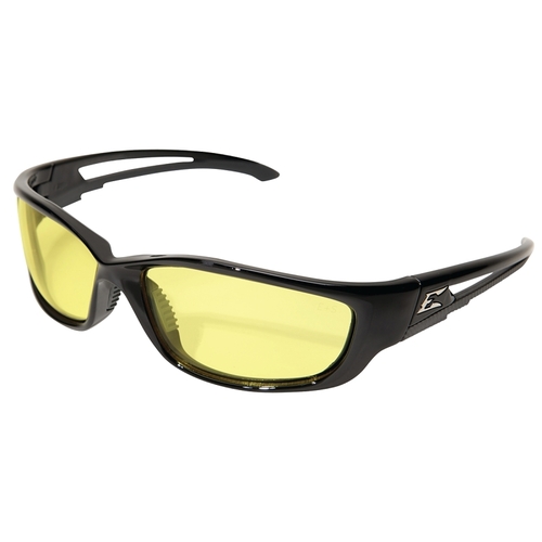 Edge Eyewear SK-XL112 Non-Polarized Safety Glasses, Polycarbonate Lens, Wide Wraparound Frame, Nylon Frame, Black Frame